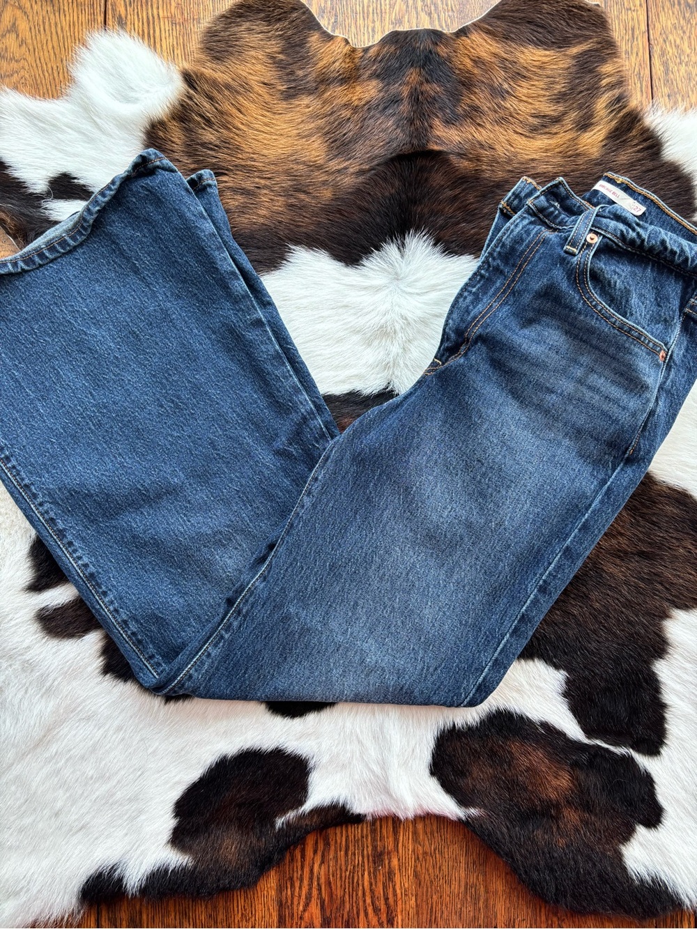 Levi's Women's Ribcage Bells Jeans in Dark Blue Wash
